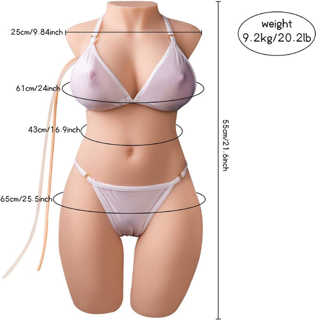 Torso Sexuel avec Vibrations et Aspiration